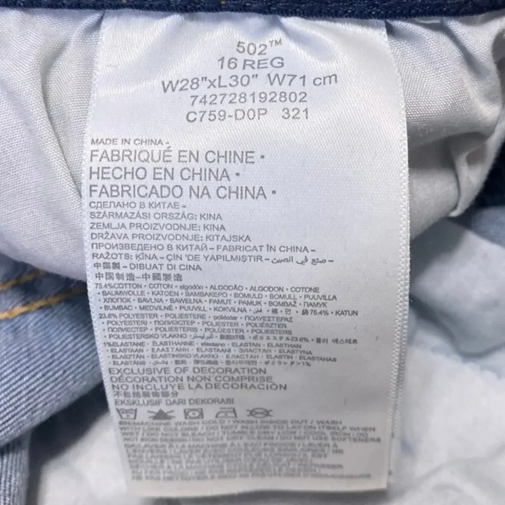 Levi's 502 Women's Blue Medium Wash Mid Rise Straight Leg Denim Jeans Size 28